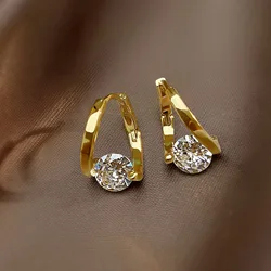 Charms Women Hoop Earring With Cubic Zirconia Hypoallergenic