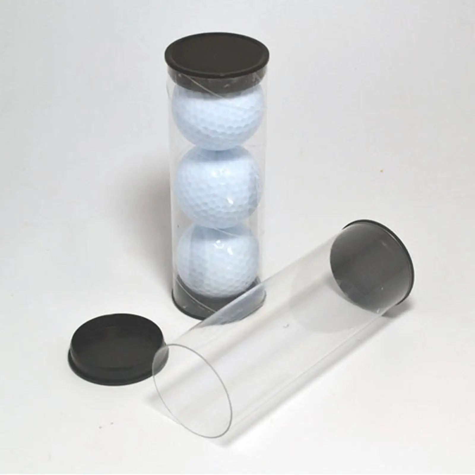 5x Golf Ball Tube Barrel Transparent Round Packaging Box 45mm Diameter Portable Golfs Case Golfing Suitcases