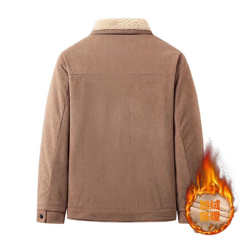 سترة سروال قصير للرجال شتوية مبطنة بالصوف معطف دافئ منفوخ للرجال سترات خارجية غير رسمية مقاس كبير ملابس شتوية سترة #2