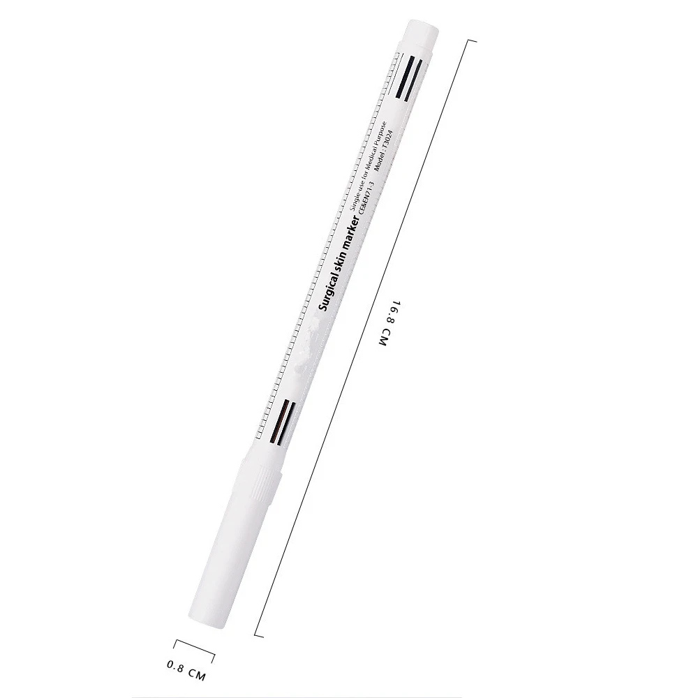 Tattoo Marker Pen with Ruler White Color for Permanent Makeup Tattoo Skin Lip Line Eyebrow Shape Design Microblading Supplies