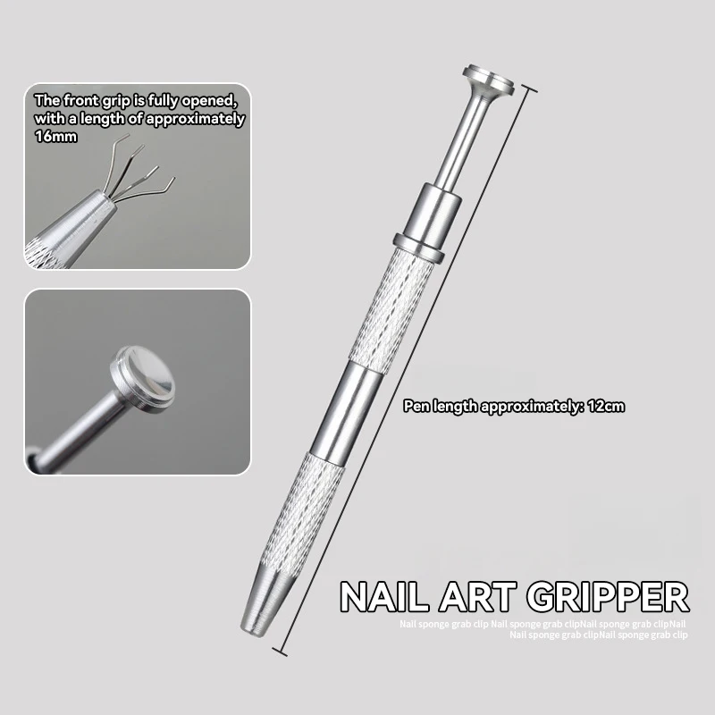 4 Claws Metal Grabber Pen Nail Sponge Manicure Tools Mini Square Nail Art Sponge Gradient Brush Glitter Powder Dotting Tool