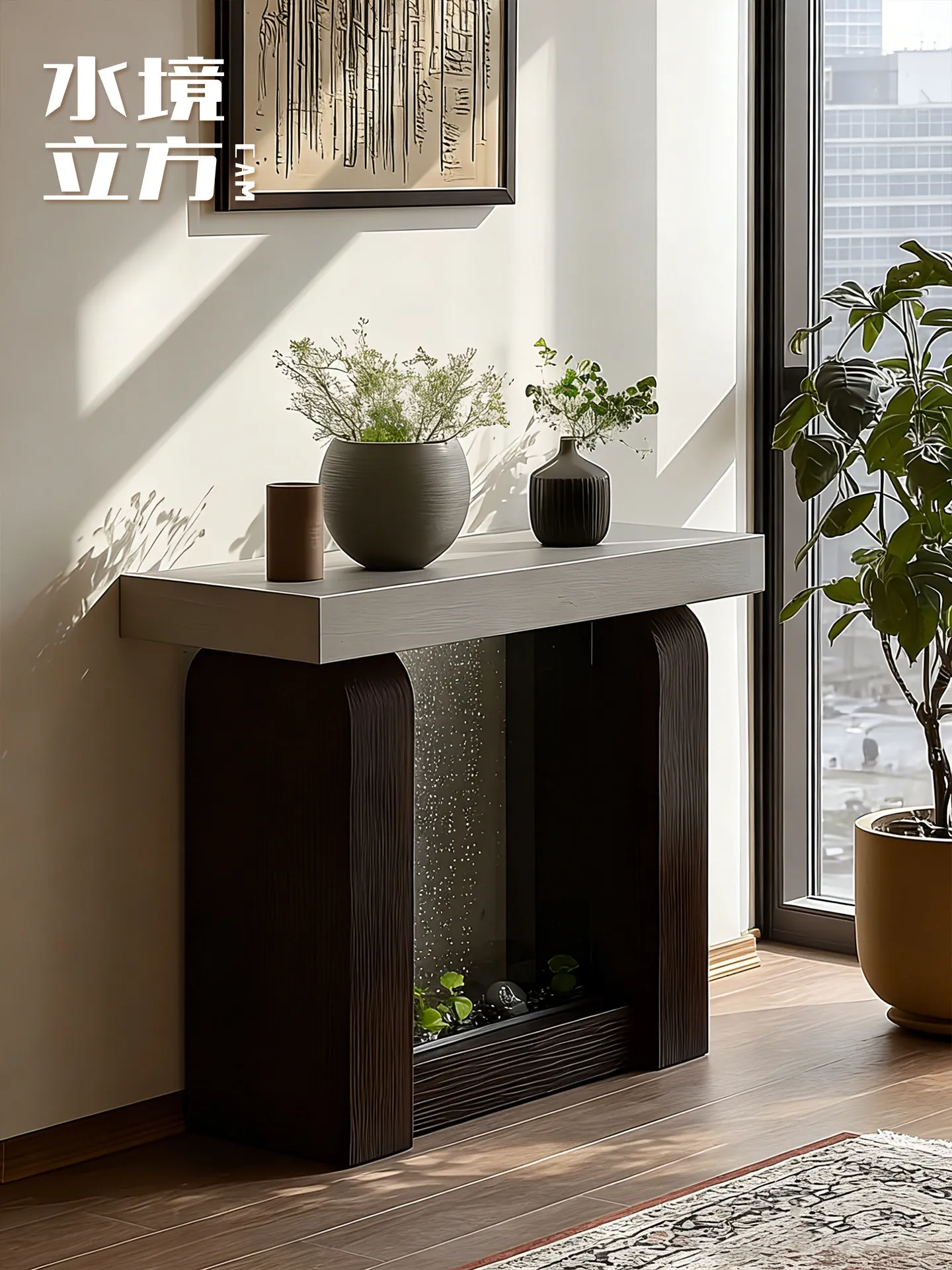 DSAEntrance cabinet floor-to-ceiling water feature living room small apartment courtyard self-circulating water floor  ornament