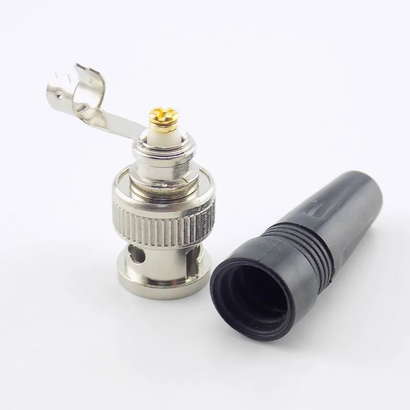 Conector de plugue macho BNC, cabo coaxial Twist-on, RG59, CCTV, câmera, vídeo, ÁUDIO, D6, 10pcs
