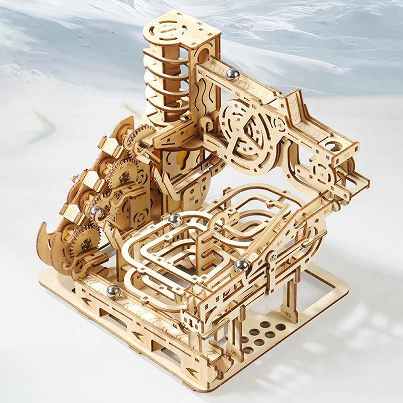 Set Kit 3D voor kinderen Marble Run Houten spiraalplank Wegpuzzels Elektrisch katapult Spoorapparaat Mechanisch model Assemblagecadeau