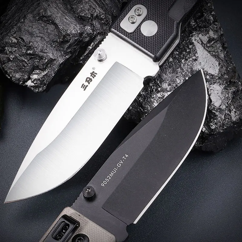 SANRENMU 9052 Multifunctional Folding Knife Outdoor Camping Survival Tool Edc Pocket Folding Knife 12c27 Blade G10 Handle