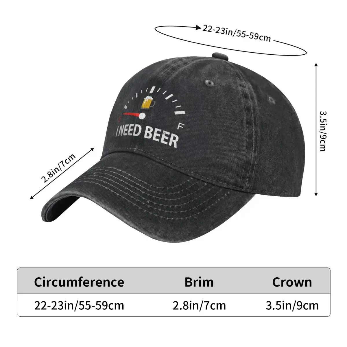 Interesting Idea For Beer Baseball Cap Beer Fuel Indicator Women Men Designer Hip Hop Dad Hats Outdoor Sports Baseball Caps