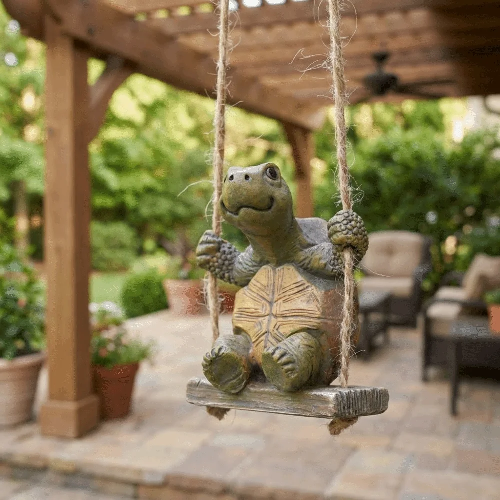 Creative Resin Turtle Swing Statue Green 5.8cm Funny Animal Figurine Miniature Hanging Ornament