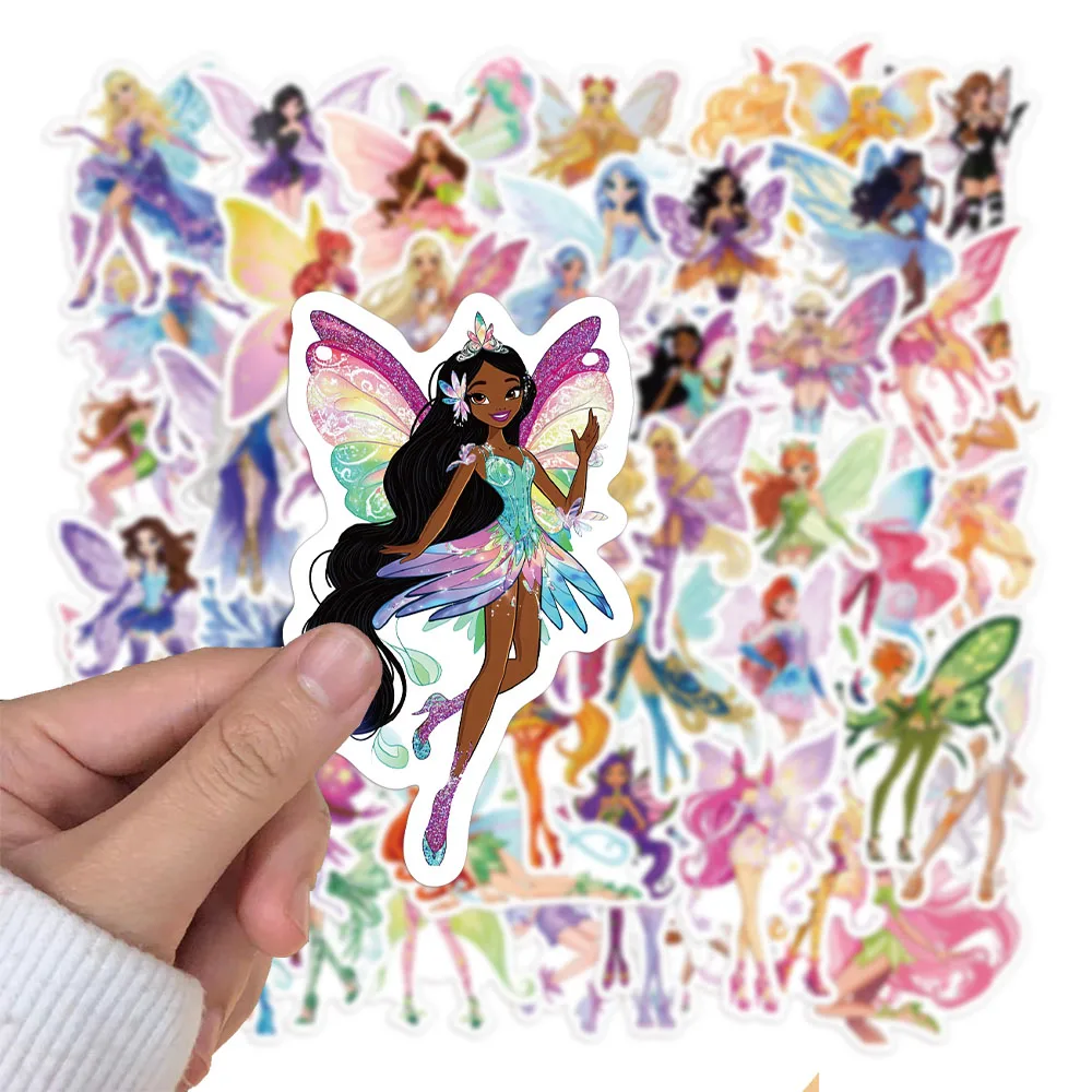52PCS Cartoon Magic Butterfly Fairy Stickers Graffiti Heart High Beauty Water Cup Phone Case DIY Stickers