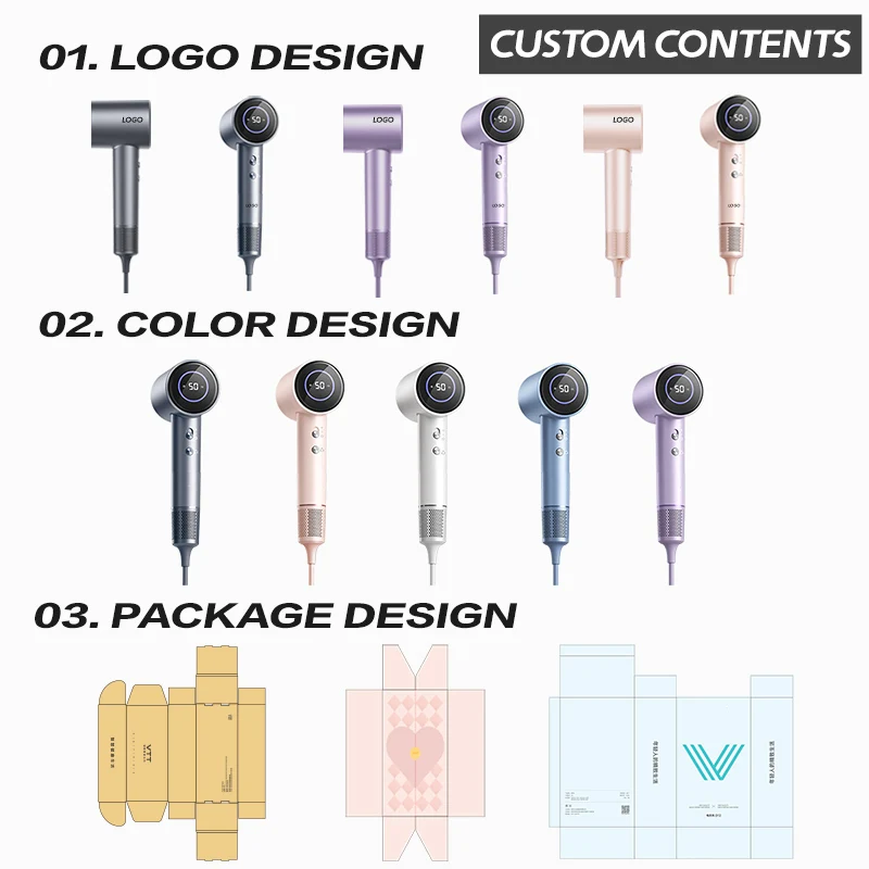 مجفف شعر بمحرك أيوني عالي الأداء للصالونات والاستخدام الخارجي مع فوهات مكثف بتقنية بلا أوراق