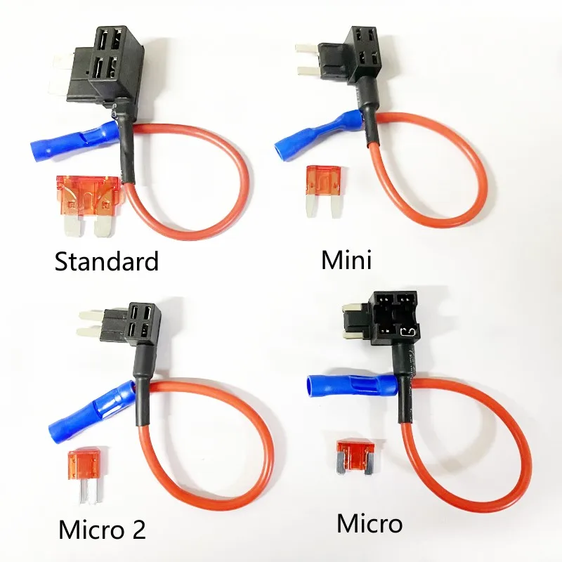 12 فولت 24 فولت مايكرو صغير صغير متوسط الحجم سيارة شاحنة فيوز حامل إضافة إلى دائرة الحنفية محول مع 10A مايكرو صغير القياسية ATM شفرة فيوز