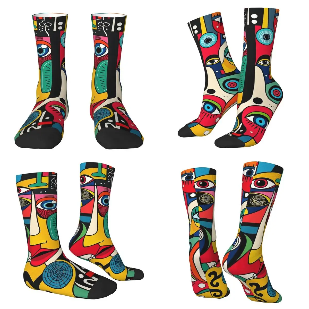

Abstract Geometric Eye Art Pop Socks Harajuku Super Soft Stockings All Season Long Socks Accessories for Unisex Christmas Gifts