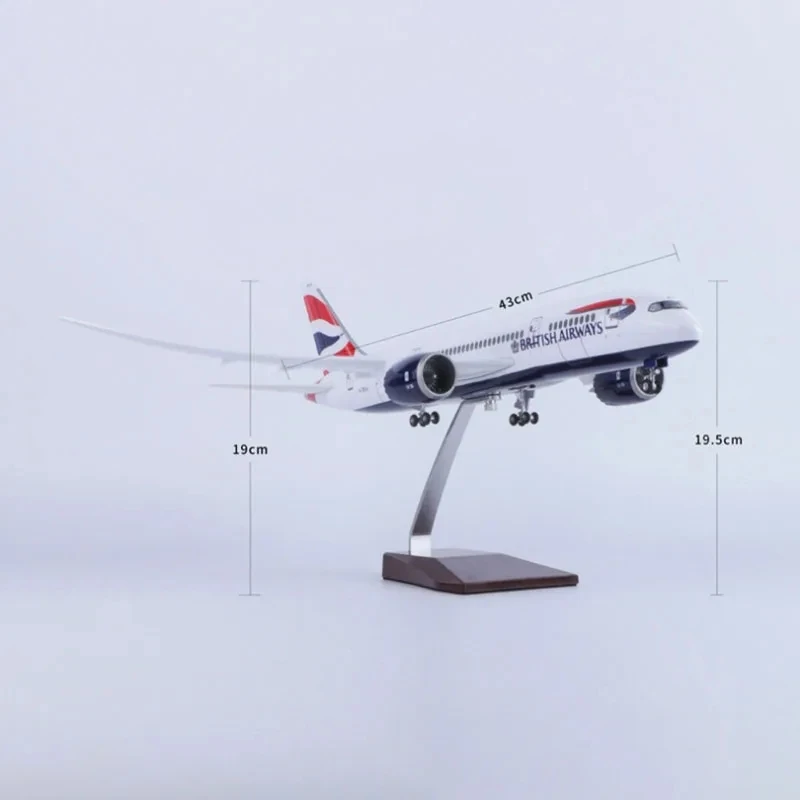 47 سنتيمتر 1/157 مقياس الطائرات B777 الخطوط الجوية البريطانية الخطوط الجوية الراتنج لعبة الطائرة للأطفال هدية الكريسماس LED (اللمس أو التحكم في الصوت)
