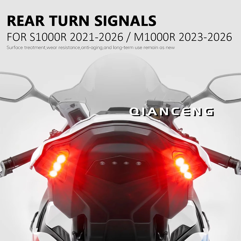 For BMW S1000R S 1000 R 2021-2026 M1000R M 1000 R 2023-2026 Motorcycle Rear Turn Signal LED Tail Light Flush Mount Integrated