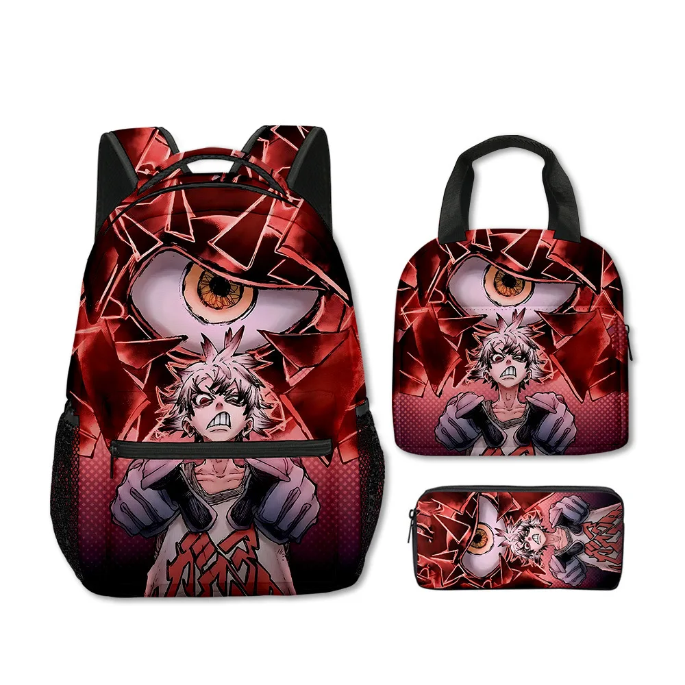 

Cartoon Novelty Harajuku Cool Gachiakuta 3D Print 3pcs/Set Student School Bags Laptop Backpack Crossbody Lunch bag Pencil Case