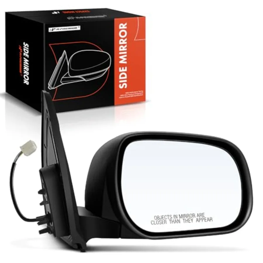

Passenger Side Power Door Mirror - Compatible with Toyota RAV4 2006 2007 2008 - Non-Heated Manual Folding Black Outside Rear Vi