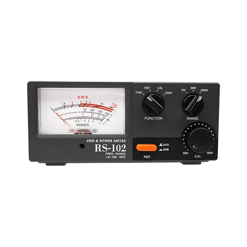 RS-102 1.8-200MHz HF/V/U Band SWR & Power Meter Digital Display Shortwave High Precision 200W  Power Meter