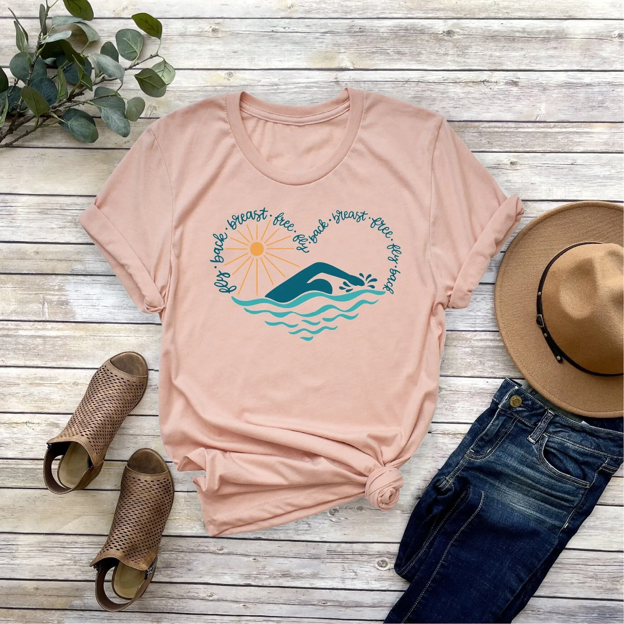 Swim Heart T Shirt Swimming Funny for Swimmer Love Lover