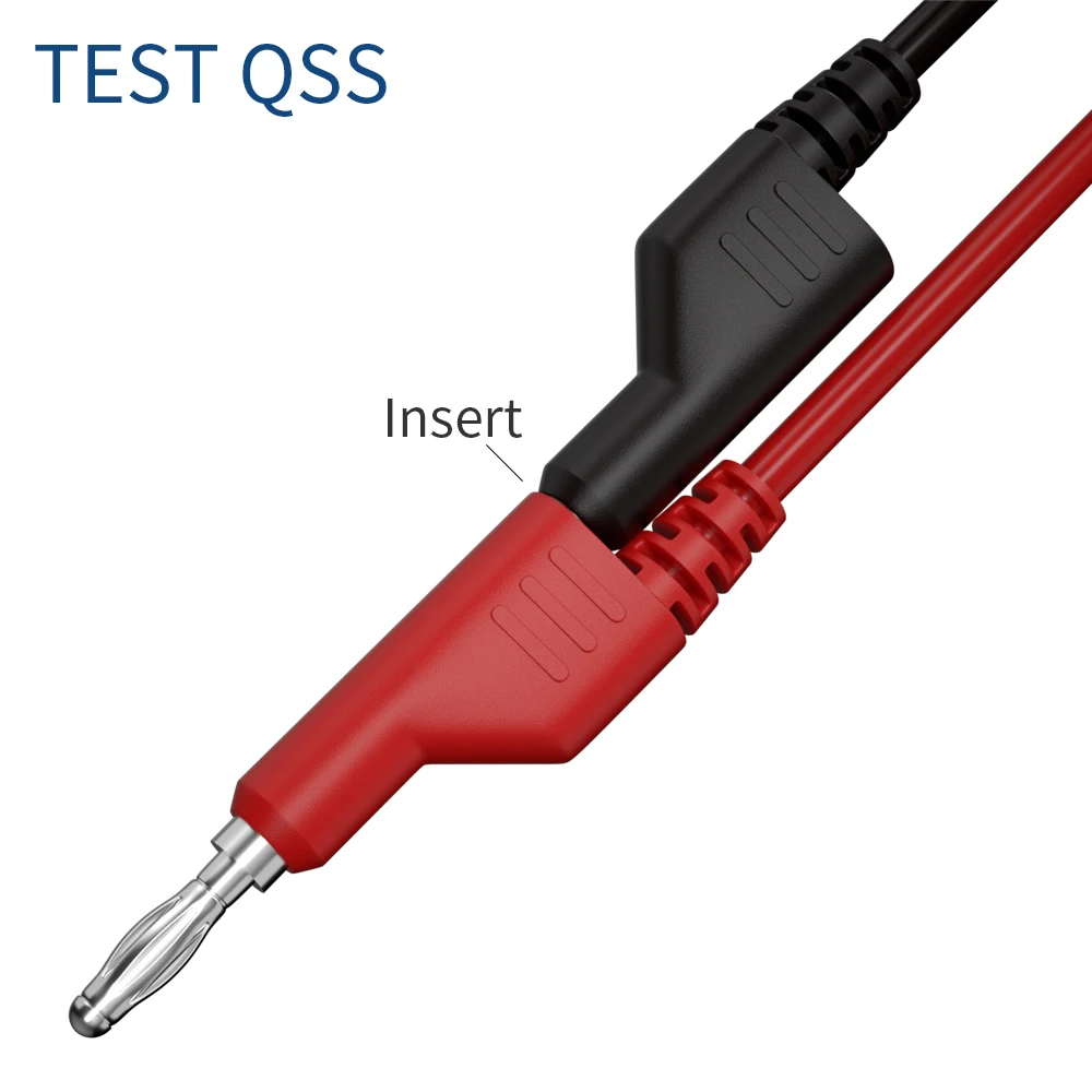 QSS 5Pcs Multimeter Test Lead Dual 4MM Stackable Banana Plug Copper Cable Wire 1M 15A Test Tool Accessories Q.70054