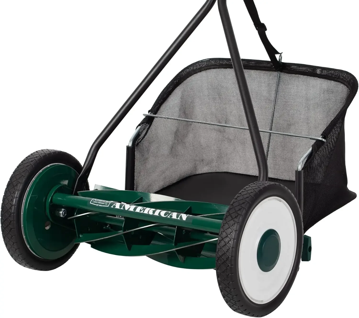 Lawn Mower Company 1725-16GC 16-inch 7-Blade Reel Mower with Grass Catcher, Specialty Grass Mower, Green