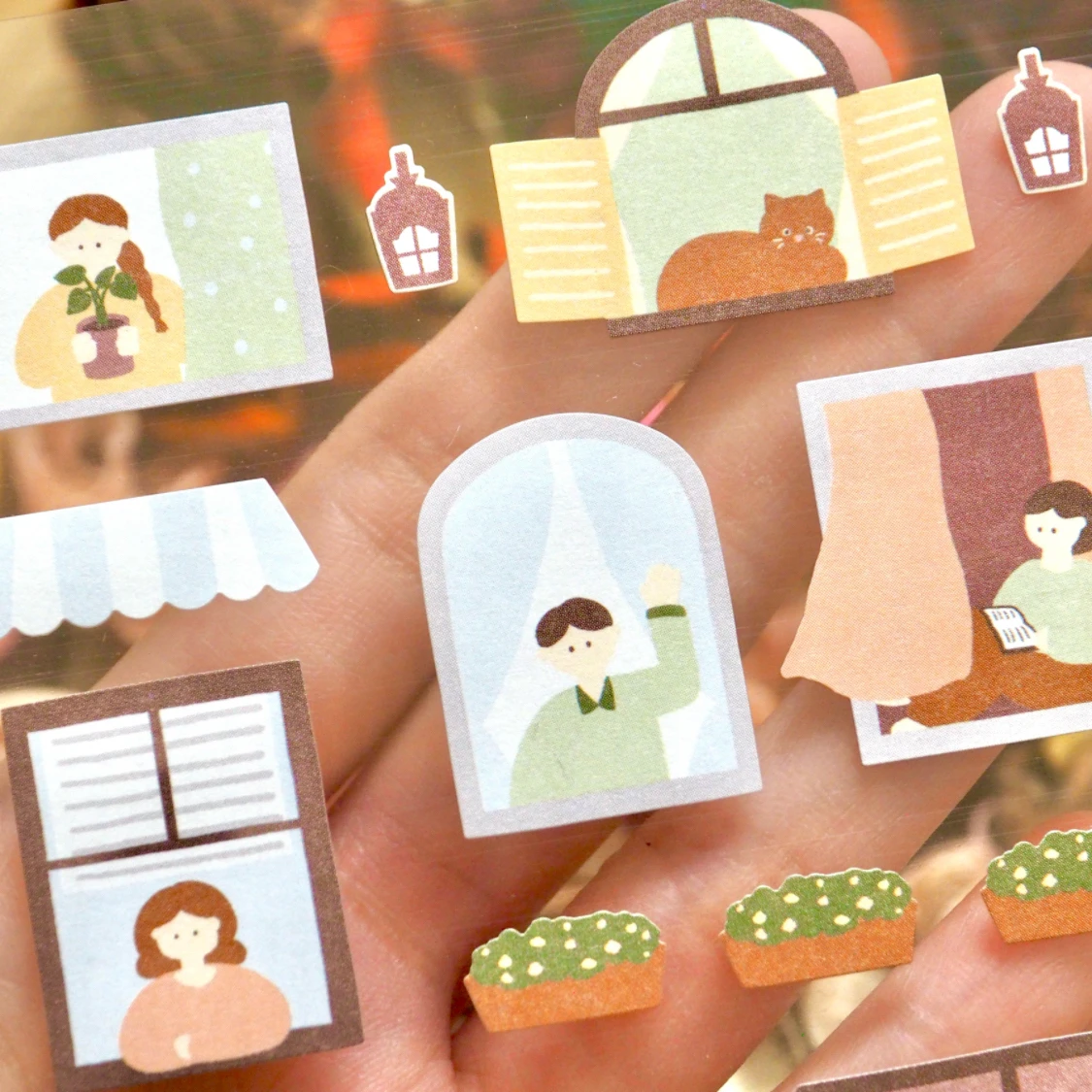 الكورية استيراد العلامة التجارية Suatelier نافذة لحظات صغيرة ورقة ملصقات لطيف سكرابوكينغ Diy بها بنفسك المجلات يوميات ديكور القرطاسية ملصق