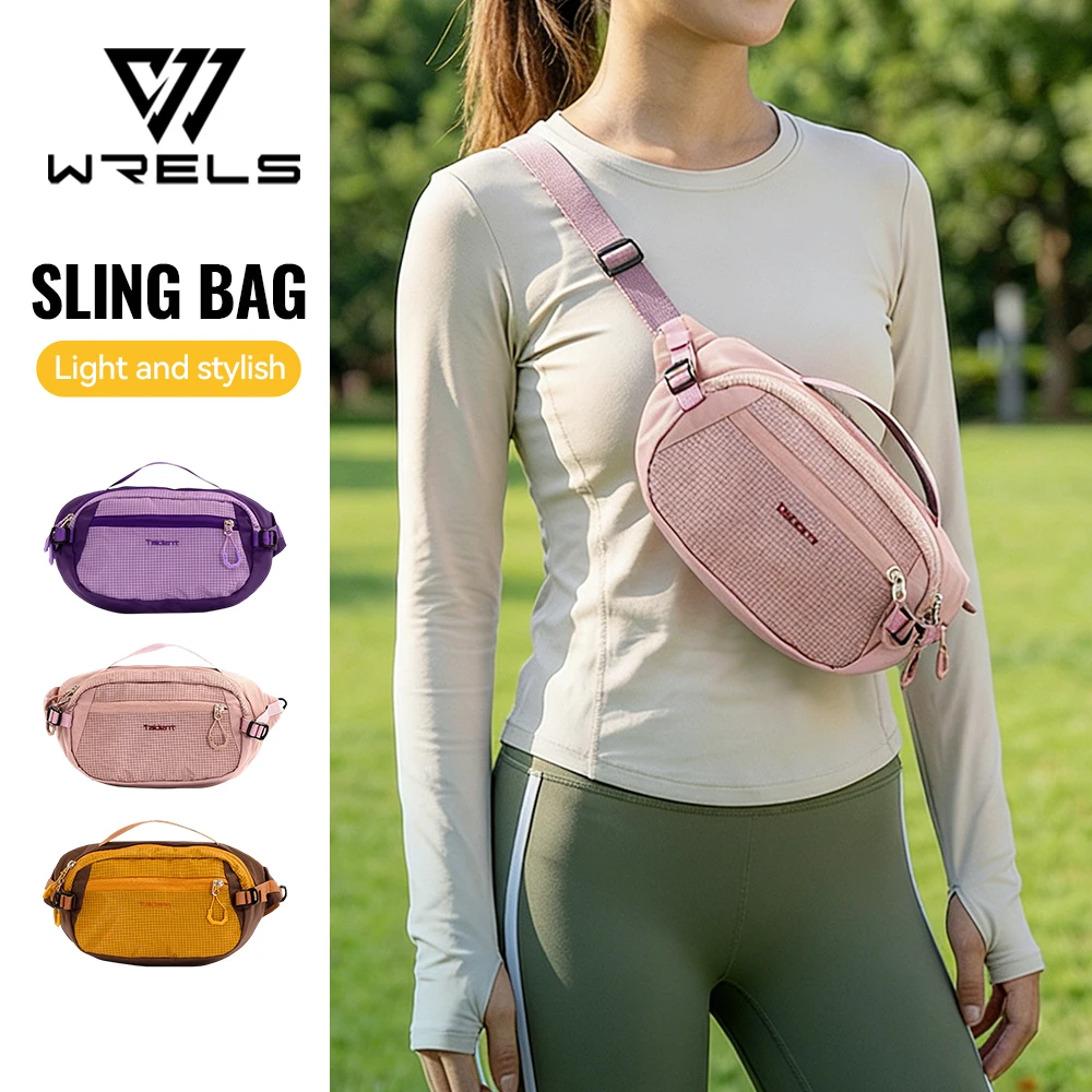 

WRELS Sports Waist Bag Outdoor Hiking Large Capacity Fanny Pack Waterproof Nylon Fashion Phone Multi-Laye Single-Shoulder Bag