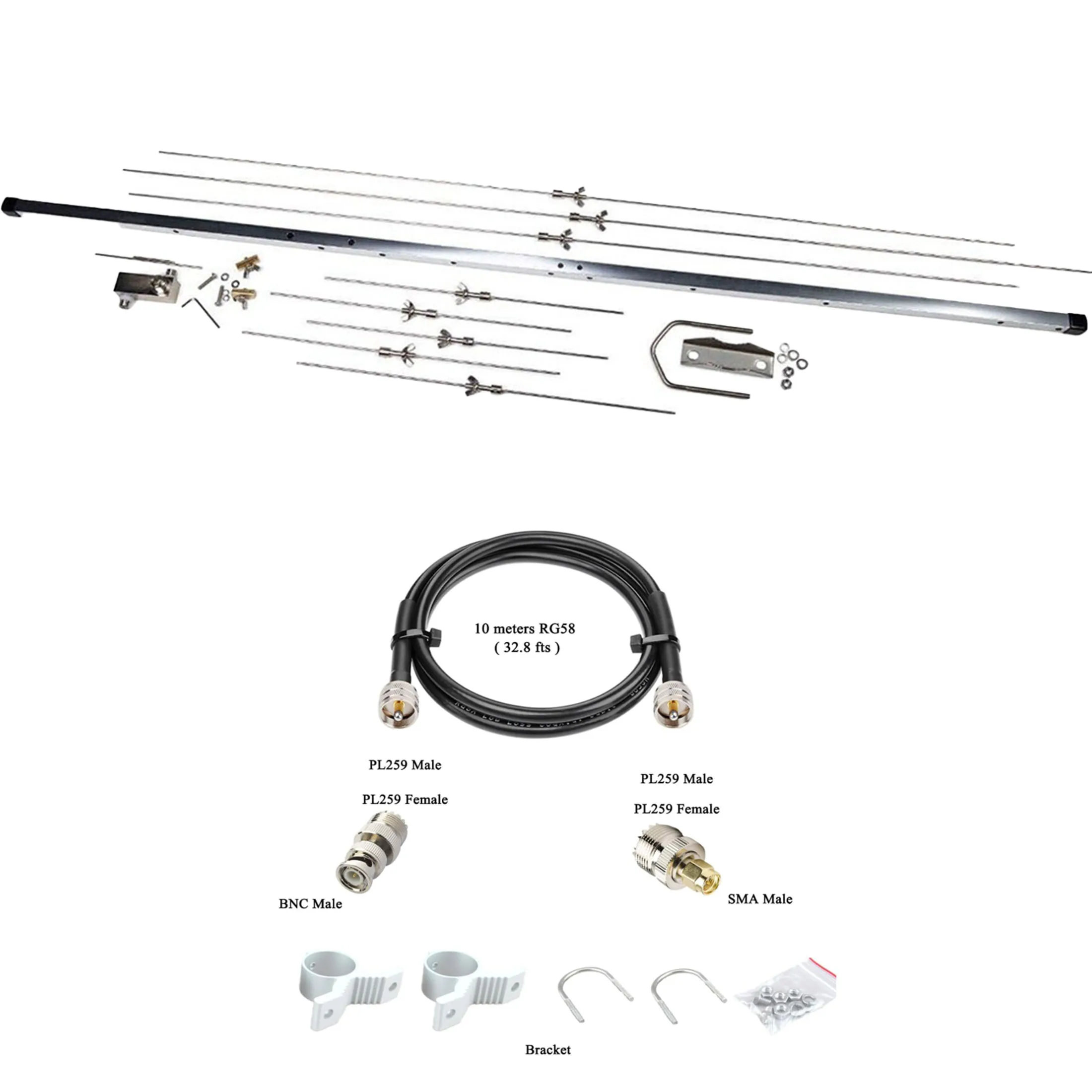 

Dual-Band VHF/UHF Yagi Antenna with 8-Element,Outdoor Rooftop Solution for Yaesu, Motorola, Kenwood & Midland Radios