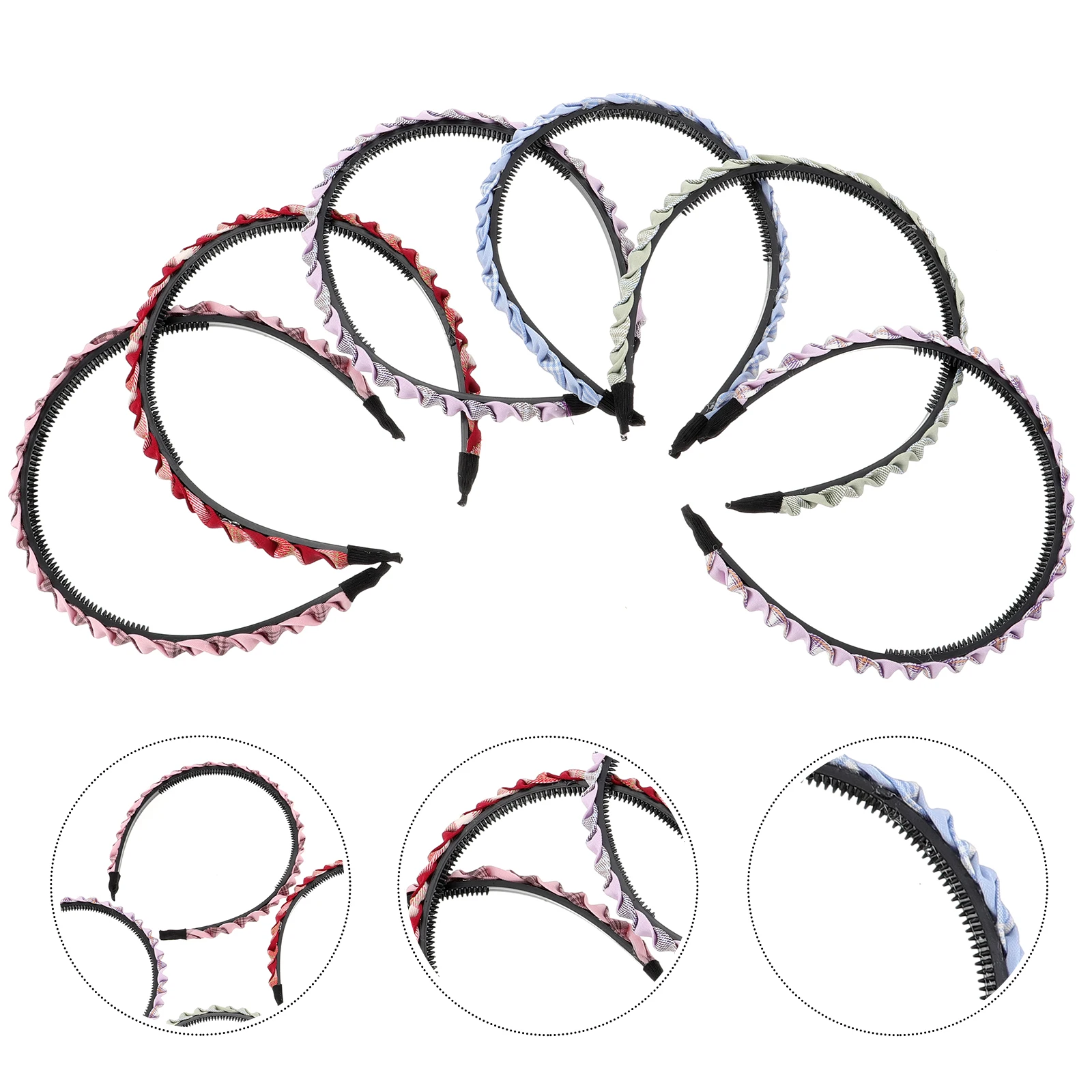 

6pcs Simple Teeth Comb Headband Hair Accessories Women Girls Face Wash Daily Party Use Braided Hairband Headdress Headbands