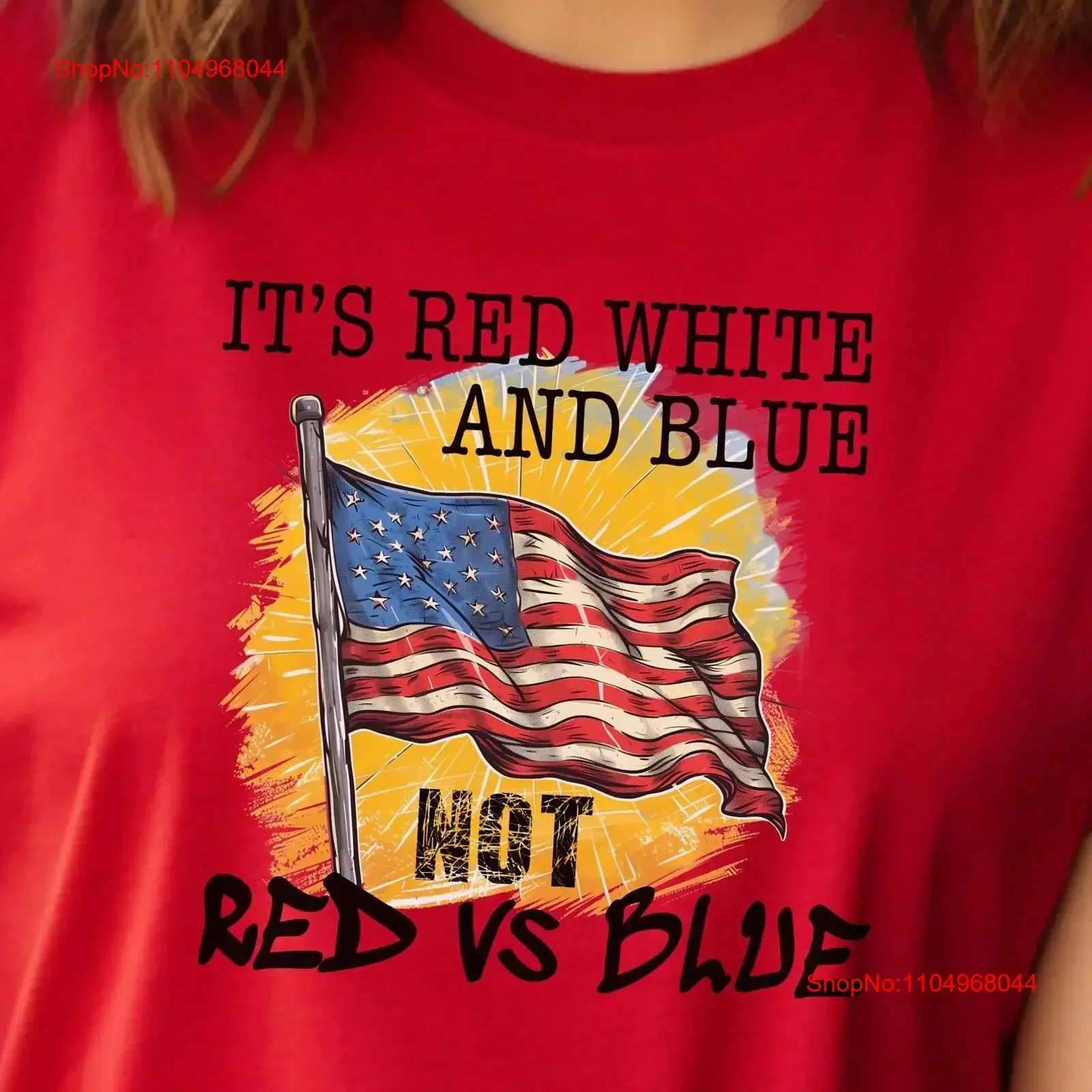Unité patriotique c'est rouge blanc et bleu pas vs bleu'' t-shirt pour lui ses hommes femmes drapeau américain 4 juillet vintage lavé