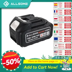 Allsome 18V Rechargeable Battery for Cordless Drill Saw Screwdriver Wrench Angle Grinder Brushless Power Tools