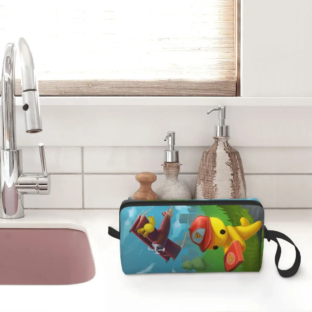 Wobbly Life Gaming Funny Makeup Bag Pouch Zipper Hot Games Cosmetic Bag Travel Toiletry Bag Organizer Storage Purse Men Women image 2
