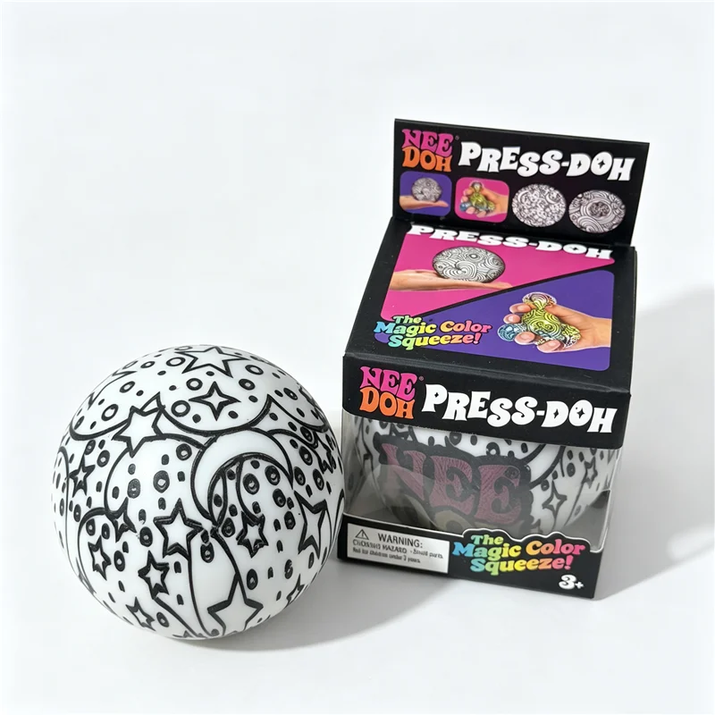 Needoh Press-Doh Fidget Toy Magic Squeeze Color Changing Core Doodle Design Stress Relief Portable Sensory Play Hand Exercise view 6