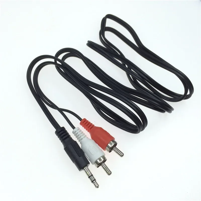 Colokan Pria Stereo 3.5Mm Ke 2RCA Phono Male Audio AV Video Headphone Konektor Kabel Kabel Kabel Pembagi Kabel Mobil