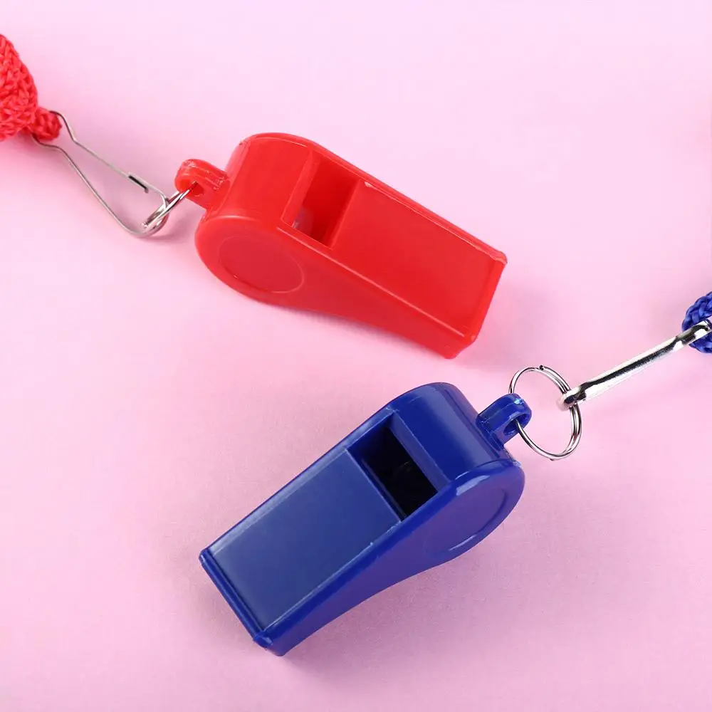 Plastic Whistle With Lanyard Sports Football Basketball Whistle Toy Cheerleading Referee Whistle Outdoor Survival Tool