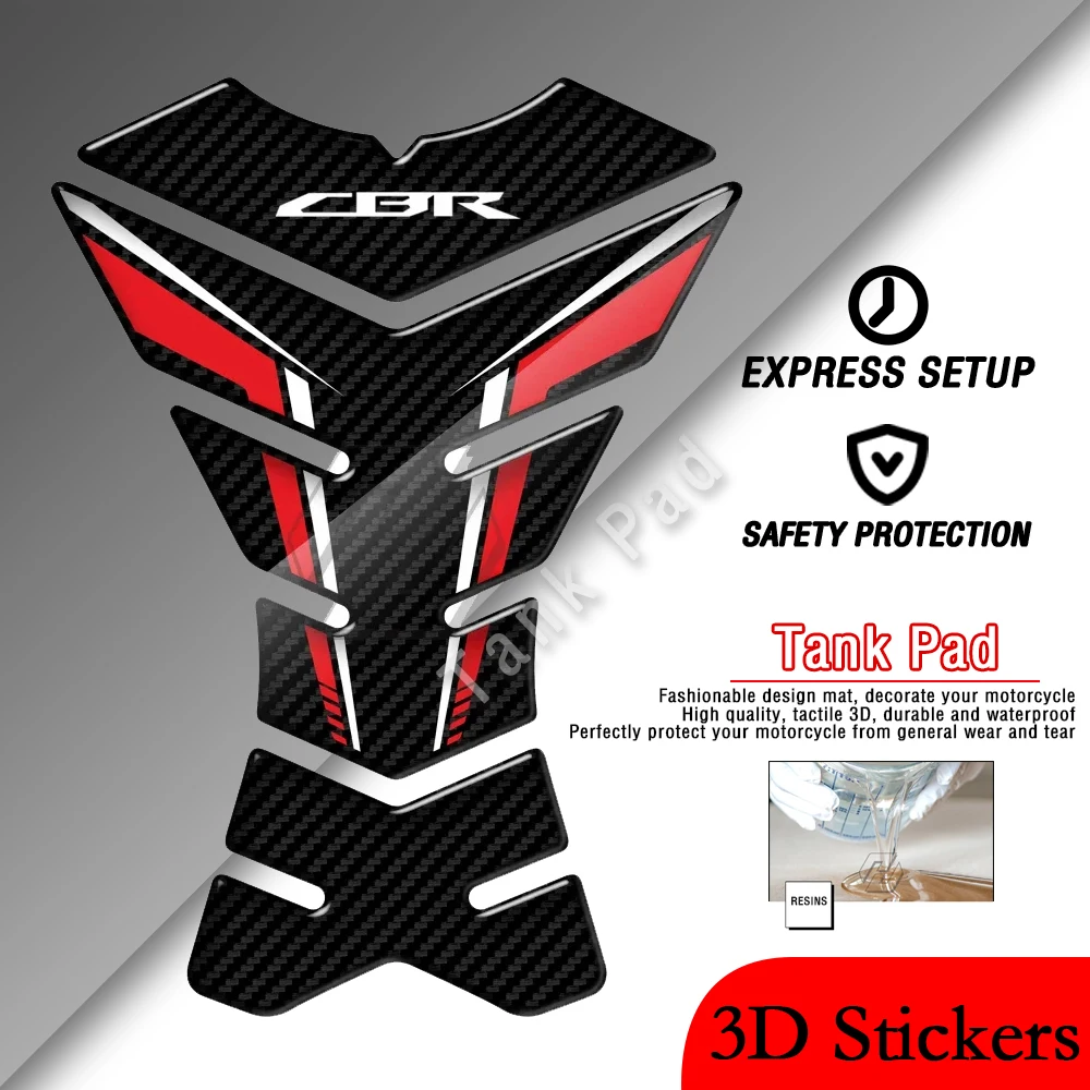 

For Honda CBR 250RR 600RR 900RR 1000RR 650F 1100XX Fireblade Motorcycles 3D Resin Carbon Fiber Appearance Fuel Tank Pad Sticker