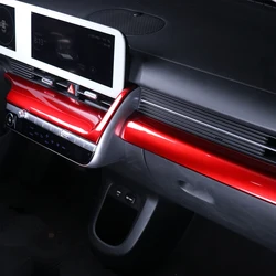 Strisce di rivestimento del cruscotto dell'auto rosse Console centrale copertura della scrivania dello strumento decalcomanie in ABS per Hyundai IONIQ 5 lhd RHD