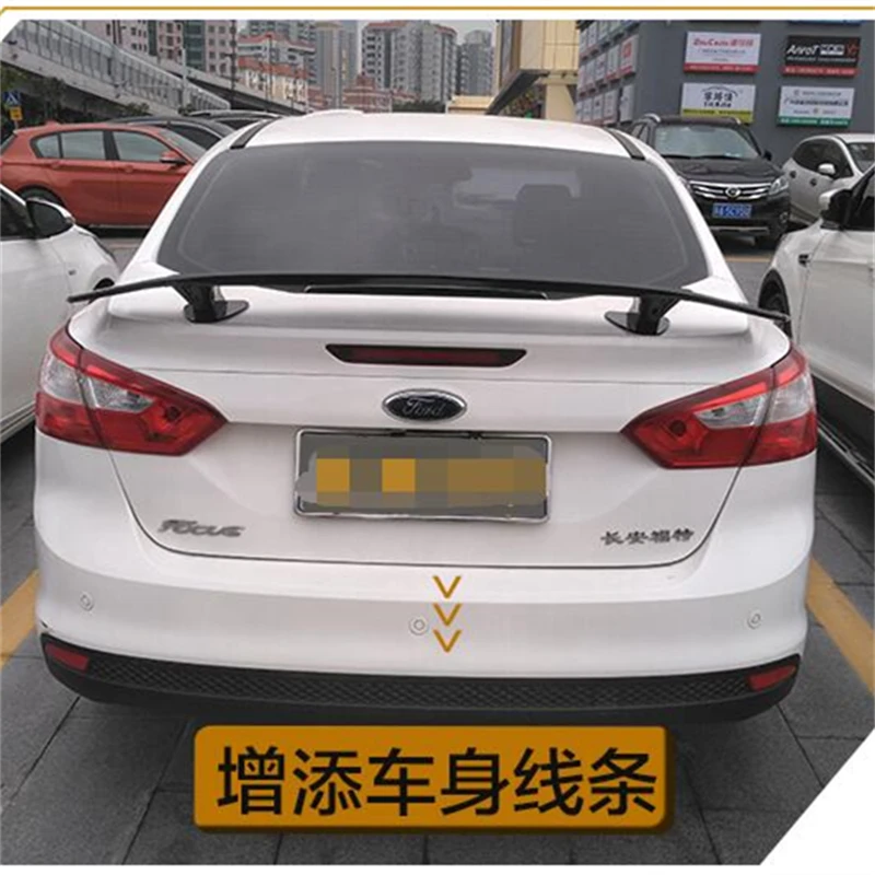 For Focus Spoiler 2016-2019 FO RD Focus  nTF High Quality Spoiler ABS Material Car Rear Wing Primer Color Rear Spoiler