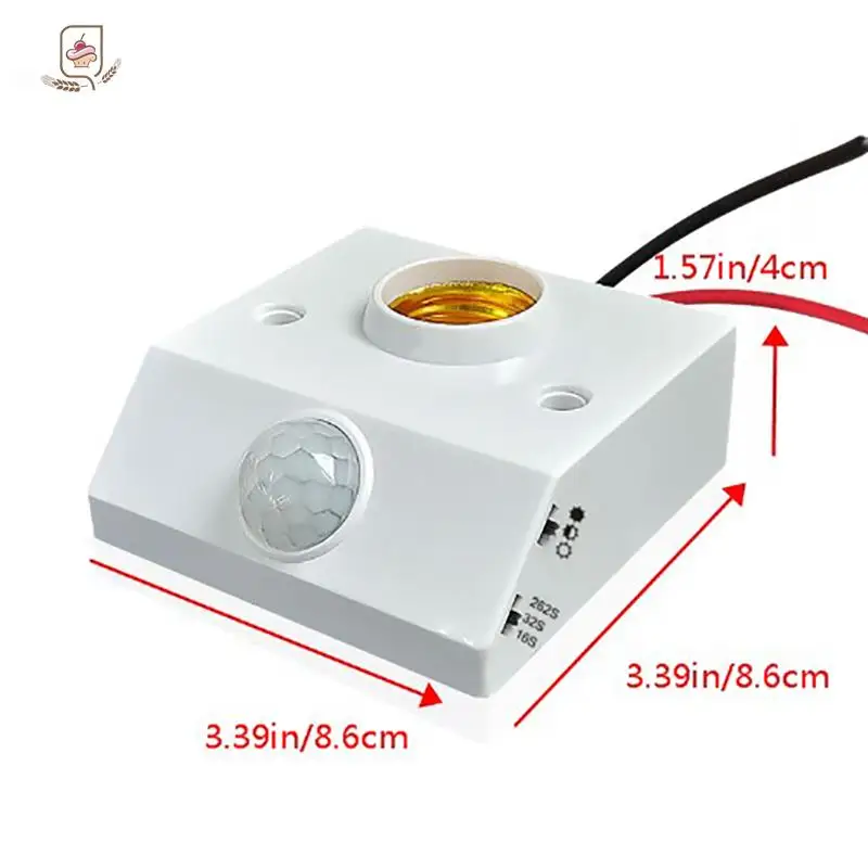 AC85-265V Automatic Human Body Infrared IR Sensor Lamp Holder LED Bulb Light E27 Base PIR  Detector Wall Lamp Holder Socket