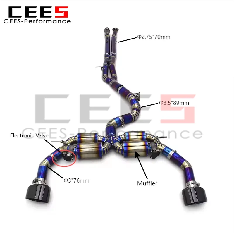

cees Catback Exhaust for Audi RS3/TTRS 2.5T 2017-2023 High-Performance Sound Upgrade Muffler Exhaust System