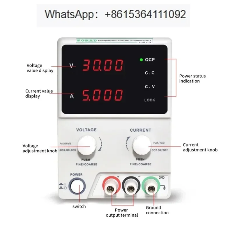 

KA3005D Adjustable Precision Digital Programmable Laboratory Switching DC Power Supply