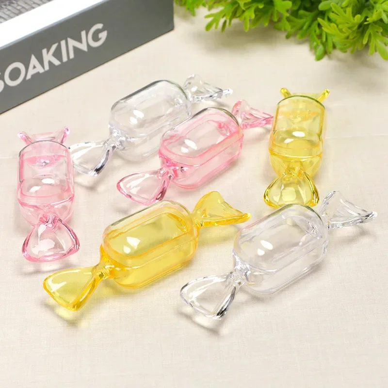 10pcs/set Mini Plastic Transparent Candy Box Gift Packaging Cute Candy-shaped Storage Container DIY Baby Shower Party Decoration