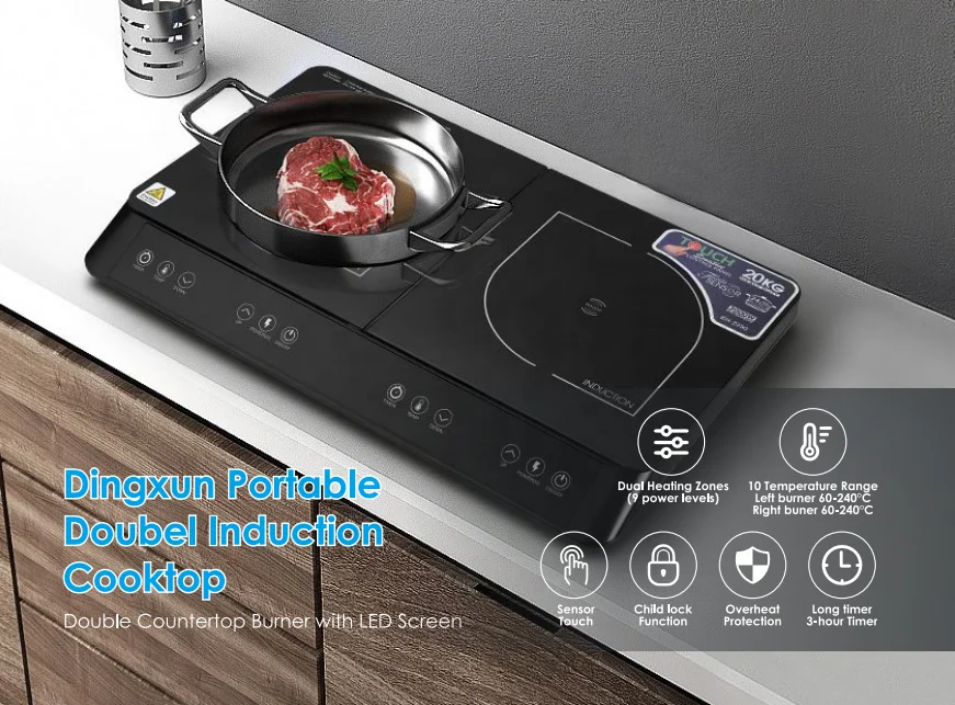 高効率2口IHクッキングヒーター 電気キッチンストーブ オランダ語工場価格 卓上型IHクッキングヒーター