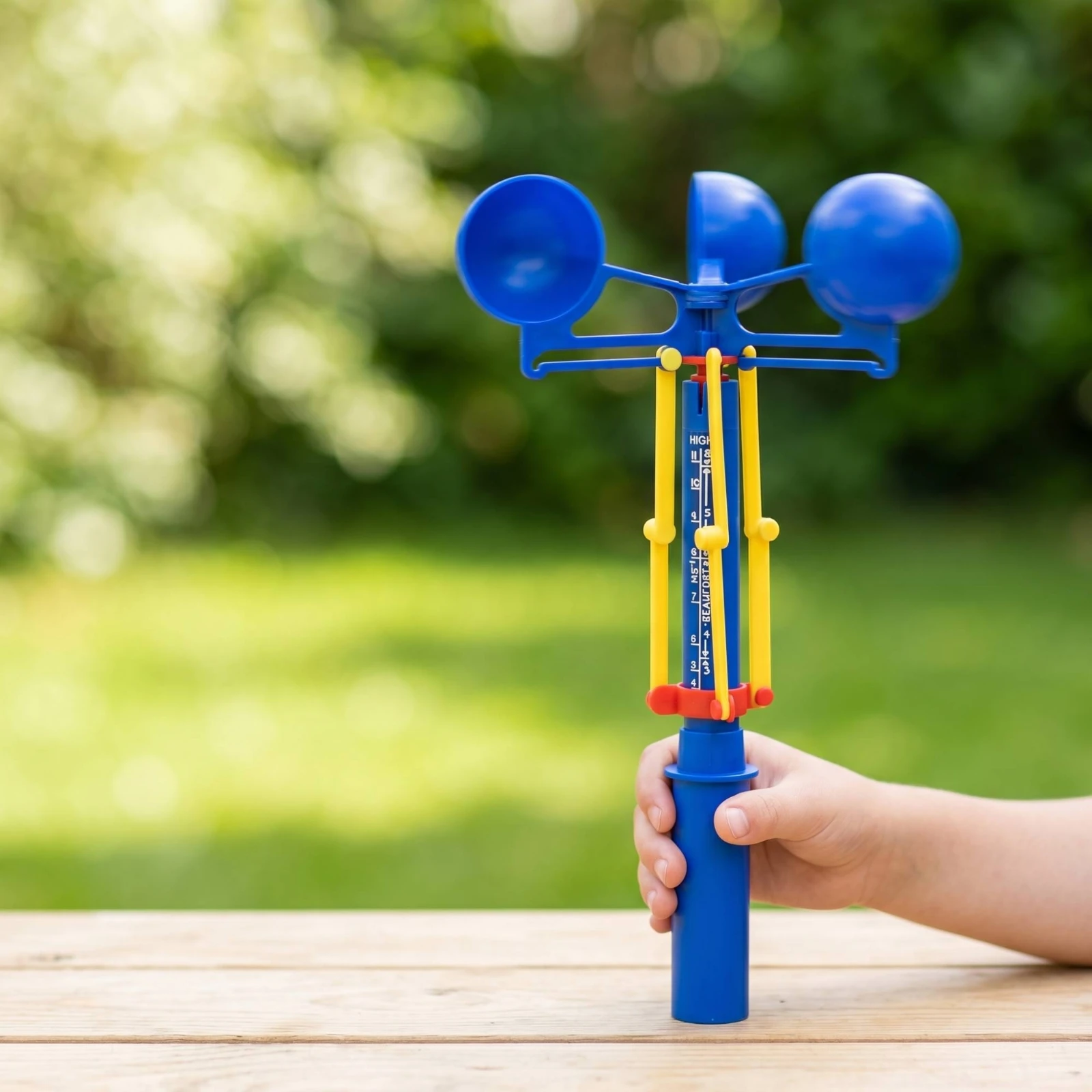 Handheld Anemometer Analog Cup Anemometer Wind Meter with Handle Lightweight Instrument Portable for Students, Science Class