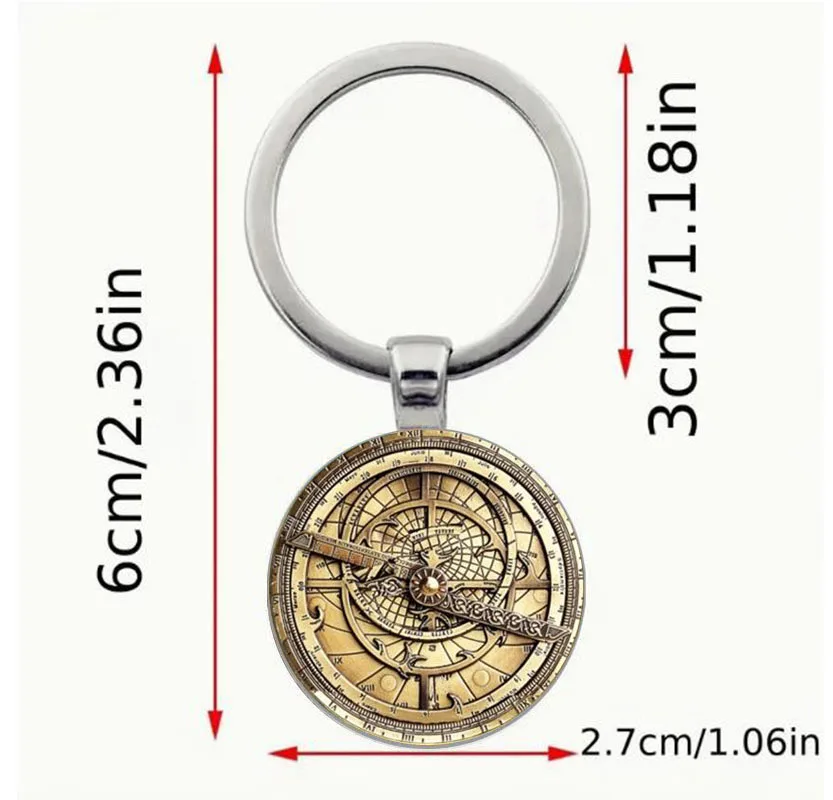 Steampunk Gravity Waterfall Mystery Bill Retro Clock Charm Keychain