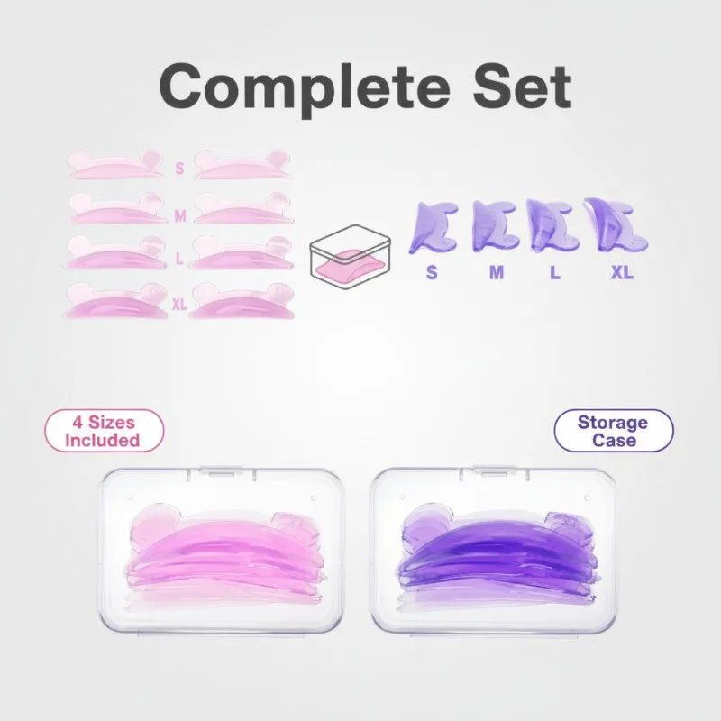 4 Pairs Bear Shape Silicone Eyelash Perming Pads Lash Lift Kit Reusable Lashes Curler Rod Eyelashes Makeup Beauty Tools