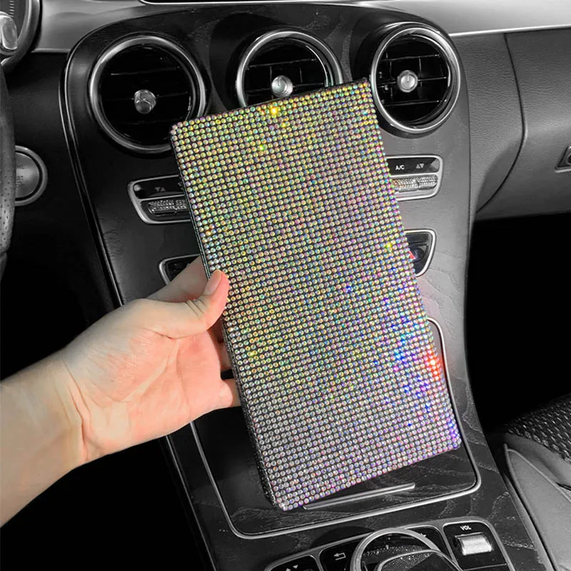 

Women Wallet Retangle Hasp Money Clip Portable Ticket Card Holder Organizer PU Leather Bling Glitter Pretty Bank Credit Cardcase