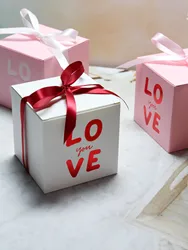 Valentine's Day candy box, a gift for loved ones, square packaging engraved with