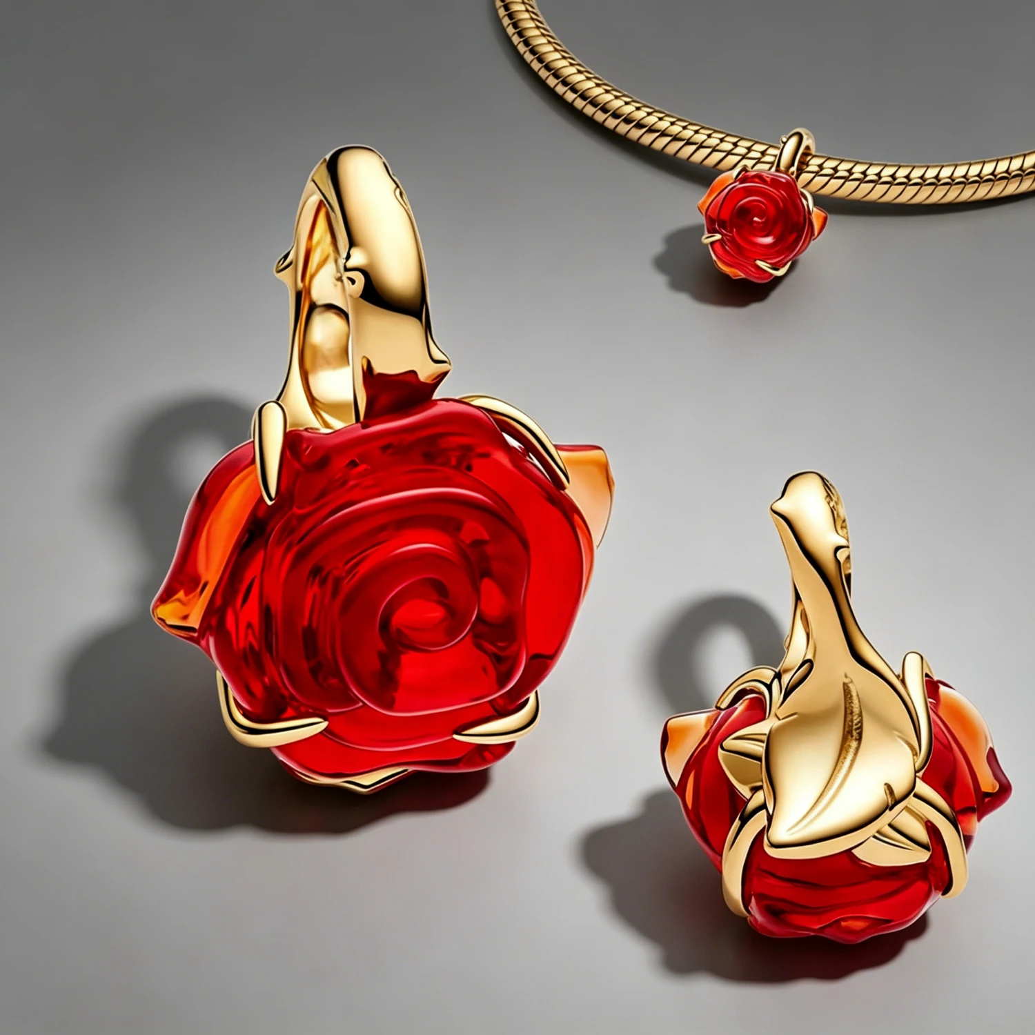 NEW 2026 Gold Plated Flower & Rose Charm Beads, Enamel Tulip Sakura Spacer Beads Fit Pandora Bracelet DIY Women Jewelry Gifts view 6