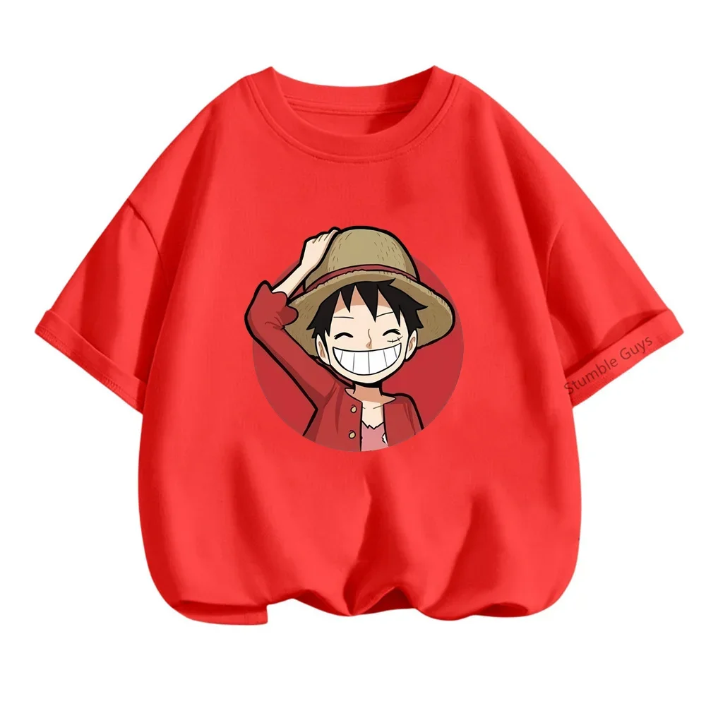 3-14 Jaar Jongenskleding Meisjes Luffy Tshirt Japan Anime One Stuks T-Shirt Kinderen Kleding Baby Korte Mouw Tee Tops 12ys