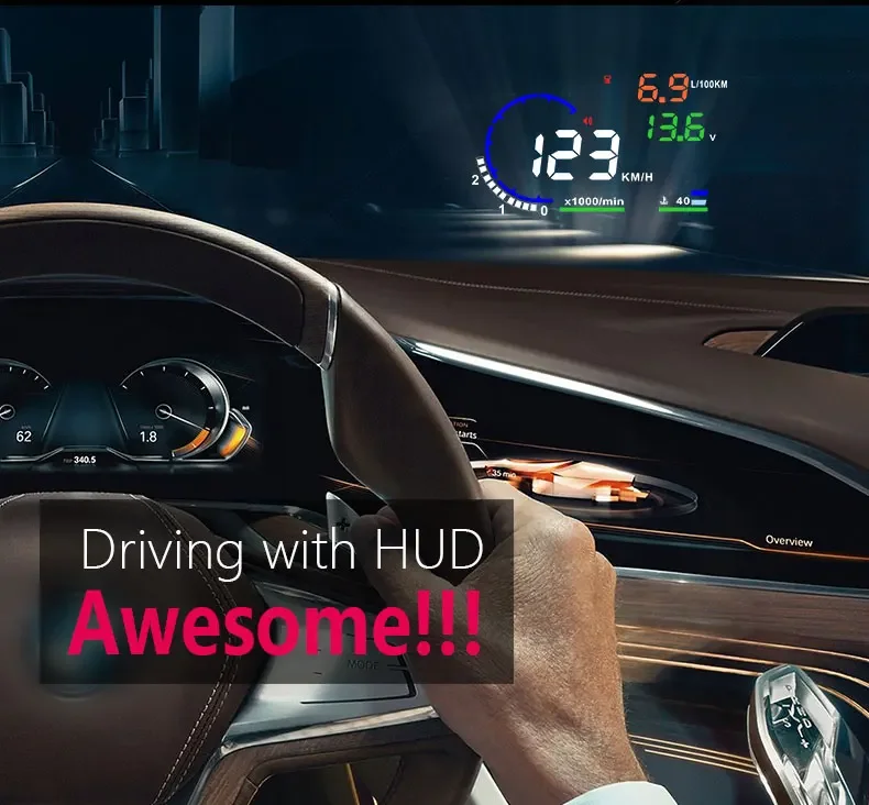 Auto Head-Up-Display RPM Tachometer A8 OBD HUD Head-up-Display Tachometer mit Geschwindigkeitswarnung Auto Elektronik Zubehör – Detail 10