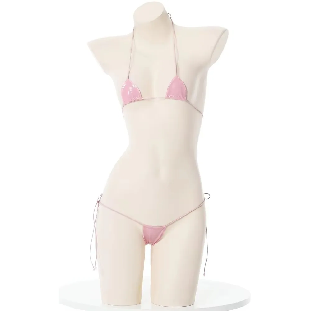 Anime Cosplay Temptation Cute Summer Beach Mini Bikini Set Women Sexy Underwear Lingerie Erotic Costumes Japanese Schoolgirl